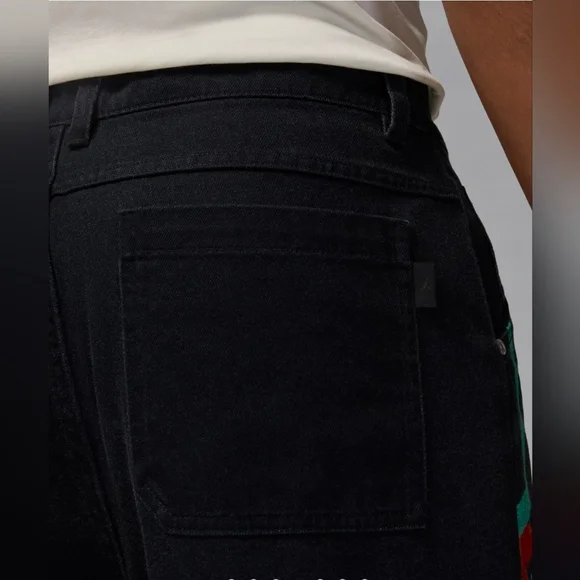 Nike Air Jordan Printed Twill Black Pants Jumpman HF0045-010 Men's US 36 - Picture 7 of 13